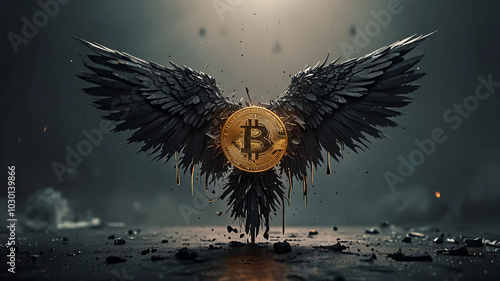 Bitcoin flying with the wings