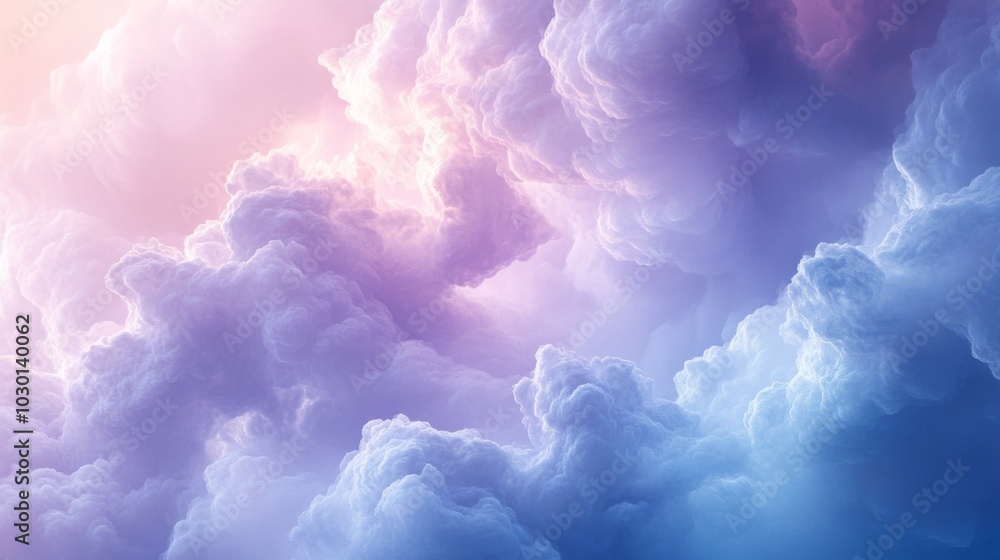 Naklejka premium Dreamy Cloudscape in Pastel Hues