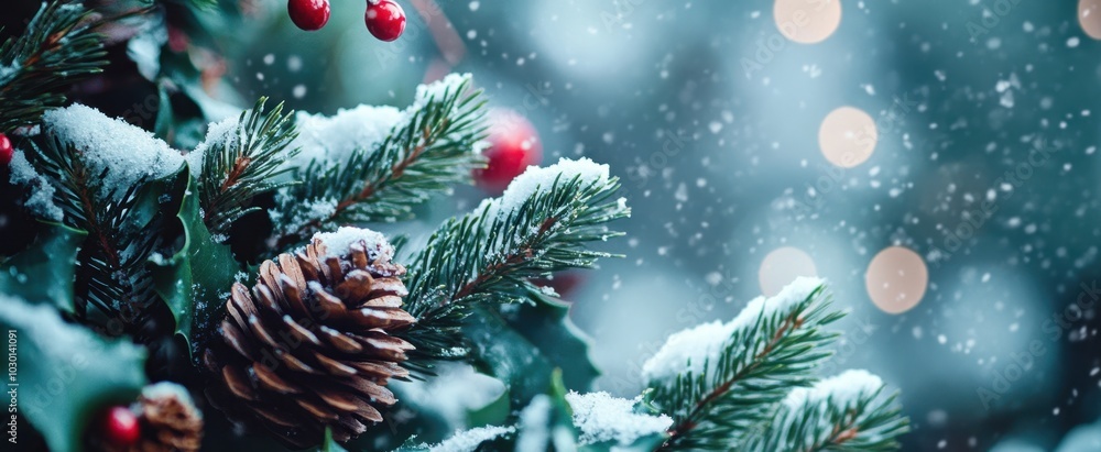 The Snowy Christmas Pine Scene The Snowy Christmas Pine Scene