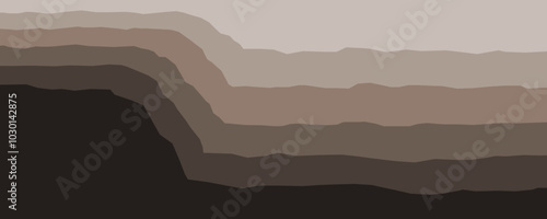 Brown soil and rock layers. Cross section