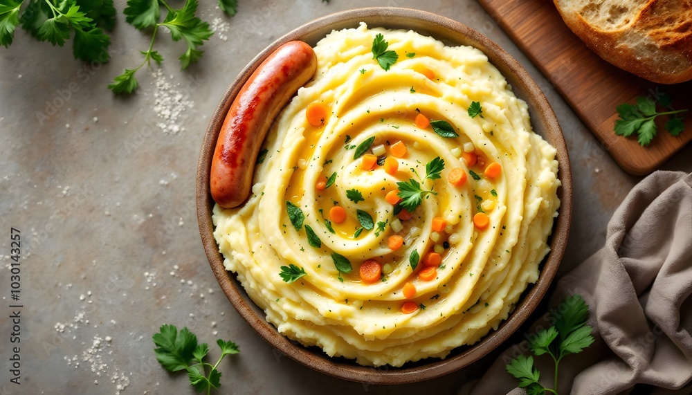 Belgian Stoemp Mashed Potatoes with Carrots and Sausage (Belgian Cuisine) Belgian Stoemp Mashed Potatoes with Carrots and Sausage (Belgian Cuisine)