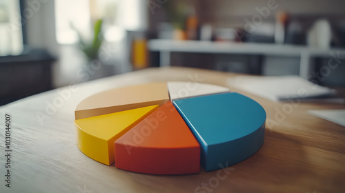 A Compelling Pie Chart Showcasing a Substantial Increase in Market Share with Clear Labels for Easy Understanding of Segments photo