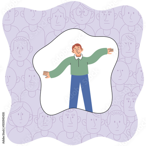 Introvert vector illustration. The introvert concept delves into intricacies of introverted personality traits Introverted individuals are often more sensitive to external stimuli Being introverted