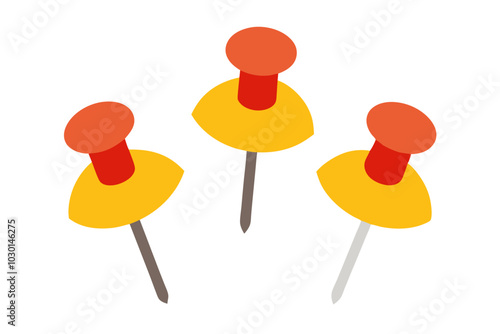 Push Pins | isolated vector illustration on white background