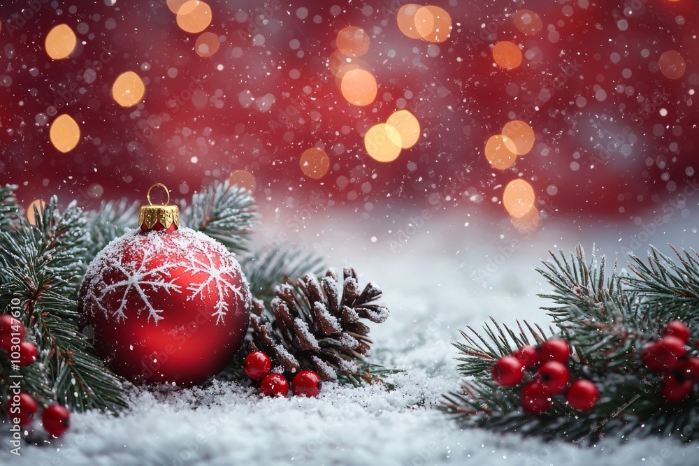 Christmas Season Background created with Generative AI Christmas Season Background created with Generative AI