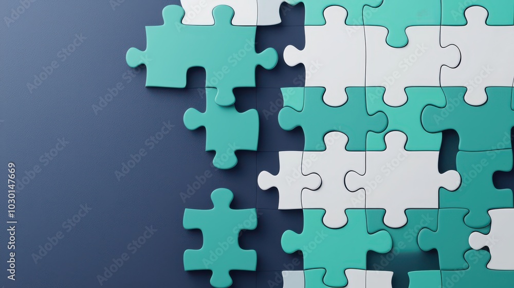 3D illustration of investment puzzle pieces, creating space for financial terms and concepts in a dynamic design. 3D illustration of investment puzzle pieces, creating space for financial terms and concepts in a dynamic design.