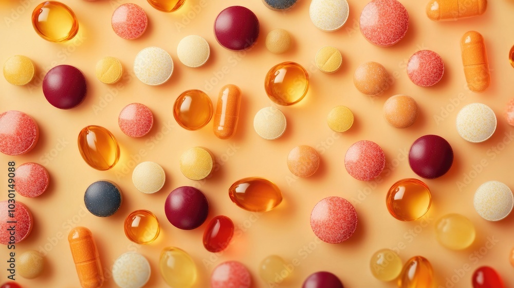 Radiant skin cells being fed by glowing streams of vitamins surrounded by nutrient dense foods and skin supplements This abstract Radiant skin cells being fed by glowing streams of vitamins surrounded by nutrient dense foods and skin supplements This abstract