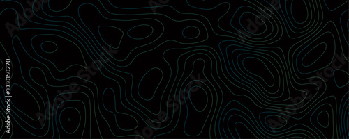 High-Resolution Dark Topographic Contour Line Pattern with Organic Flowing Shapes Ideal for Creative Background Designs and Vector Templates 