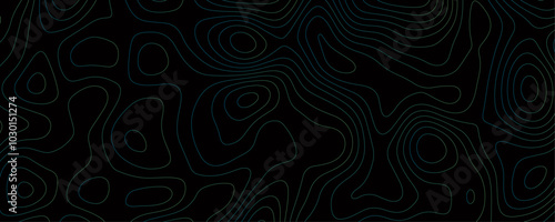 Abstract Dark Topographic Contour Line Pattern with Smooth Flowing Organic Shapes Perfect for Professional Vector Backgrounds and Graphic Design Applications 