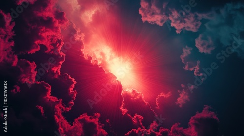 Sun Rays Through Dramatic Clouds