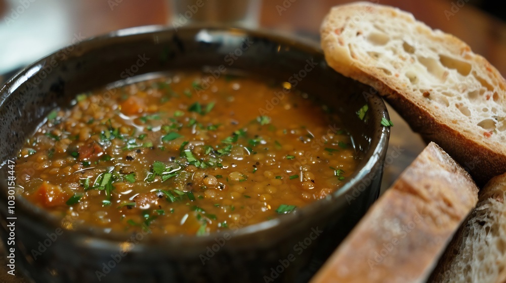 Lentil Soup with Crusty Bread Lentil Soup with Crusty Bread