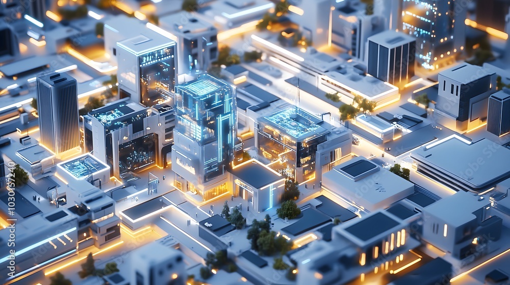Futuristic urban landscape showcasing advanced technology and innovative architecture with dynamic lighting effects Futuristic urban landscape showcasing advanced technology and innovative architecture with dynamic lighting effects
