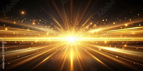 Minimalist golden light beams on dark background