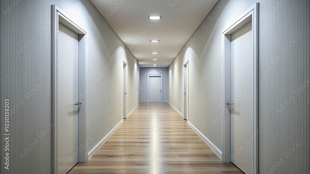 Minimalist hallway with two doors Minimalist hallway with two doors