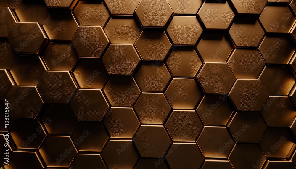 Abstract Metallic Honeycomb Pattern with Textured Surface Abstract Metallic Honeycomb Pattern with Textured Surface