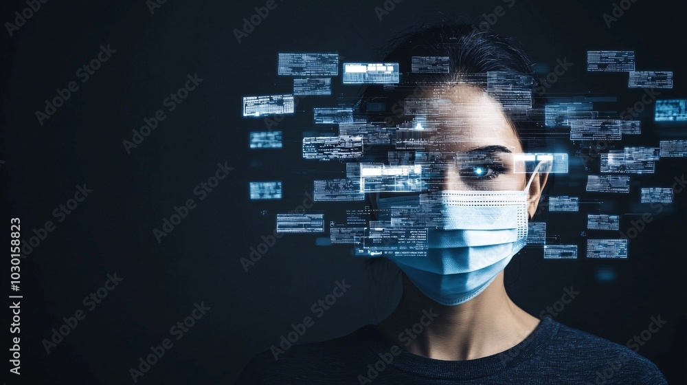 A digital mask over a person's face, symbolizing the anonymity of their data online, with layers of glowing privacy shields surrounding them. A digital mask over a person's face, symbolizing the anonymity of their data online, with layers of glowing privacy shields surrounding them.