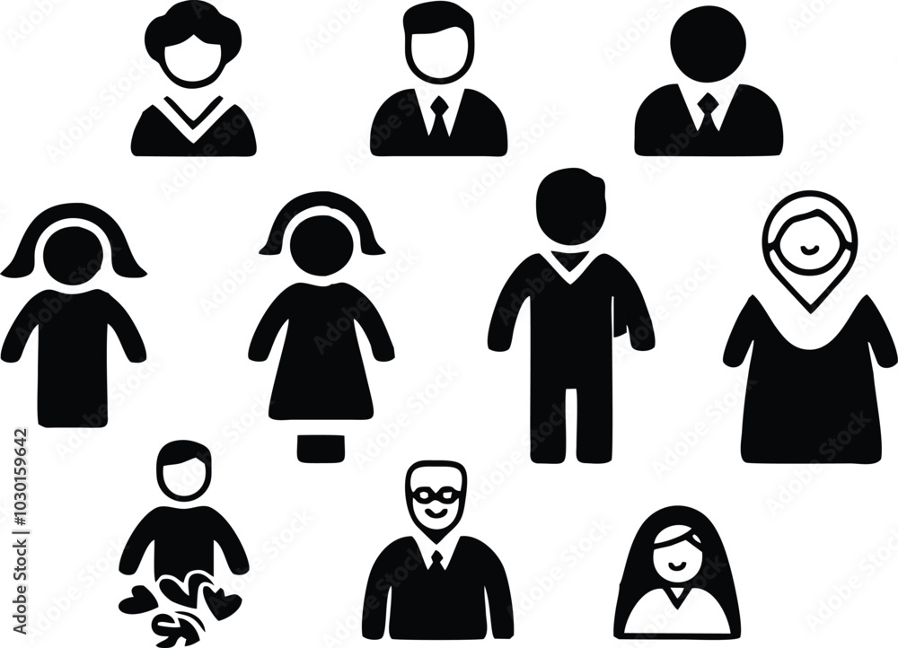Family Web Icons Set Vector illustration logo concept design Family Web Icons Set Vector illustration logo concept design