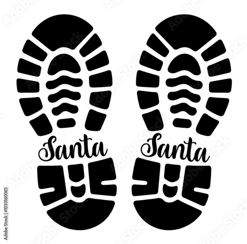 Santa's Foot prints vector illustration 