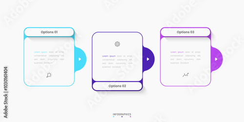 Vector Infographic label design template with icons and 3 options or steps. Can be used for process diagram, presentations, workflow layout, banner, flow chart, info graph.