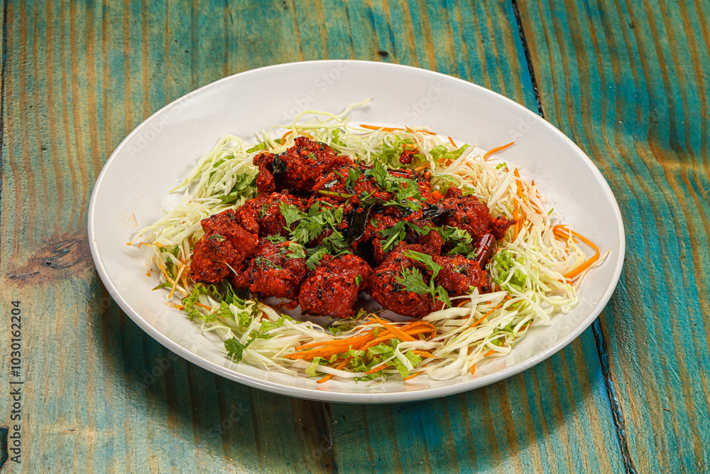 Indian cuisine - Red Chicken 65 Indian cuisine - Red Chicken 65