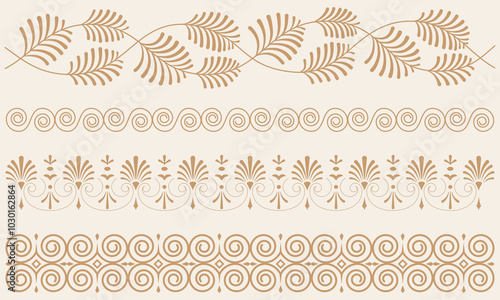 Set of ornamental borders