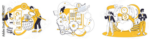 Investment vector illustration. Economic success is harvest reaped from seeds strategic financial investment Revenue streams flow seamlessly when guided by currents wise investment