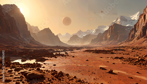 Obraz na płótnie Paysage de désert extraterrestre