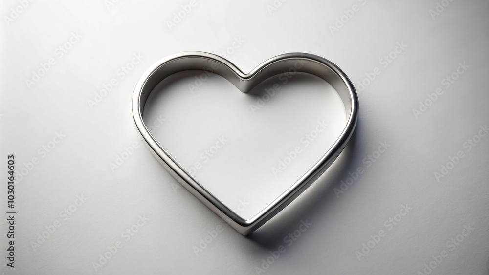 Minimalist metal heart shield isolated on white background Minimalist metal heart shield isolated on white background