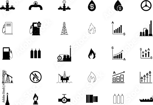 Oil extraction flat icon. Oil prices. Crude Oil Isolated. Oil Gas Symbol Photos, Images on the world market. Isolated vector illustration on transparent background.