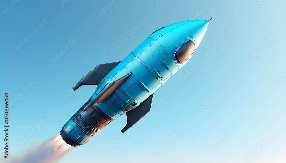 Rocket flying through space Rocket flying through space