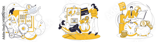 Investment vector illustration. The bank strategic investment is guardian financial stability and growth Navigate financial landscape with wings strategic investment and economic wisdom