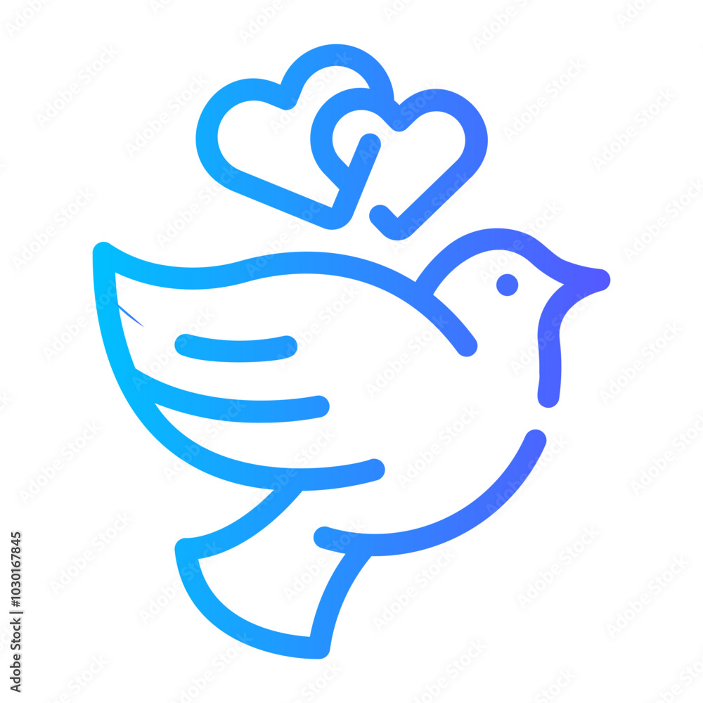 dove Line Gradient Icon