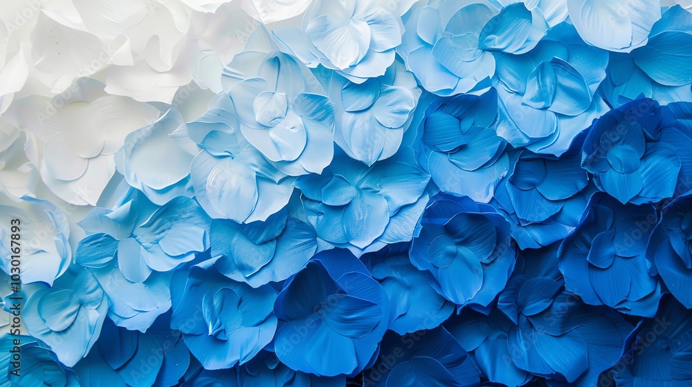 Abstract art of blue and white flower petals. Abstract art of blue and white flower petals.