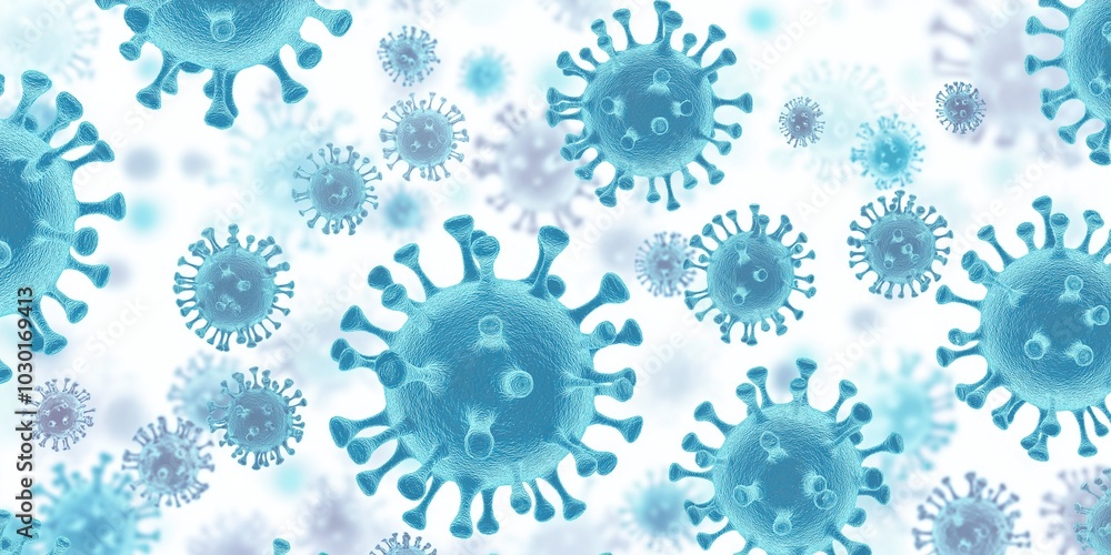 A blue and white image of many small blue and white circles. The circles are of varying sizes and are scattered throughout the image. Concept of chaos and disorder A blue and white image of many small blue and white circles. The circles are of varying sizes and are scattered throughout the image. Concept of chaos and disorder