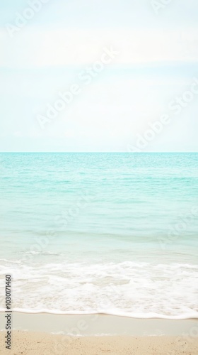 Minimalist Beach Landscape with Turquoise Water and White Sand