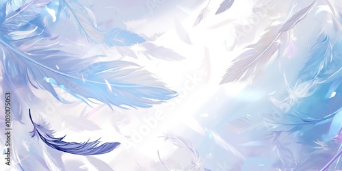 Creative Abstract Design Featuring Feather Elements as Background, Creating a Light and Airy Atmosphere with Ample White Space for Advertising and Marketing, AI-Generated Aesthetic Wallpaper