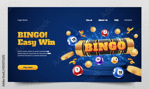 Realistic bingo game landing page