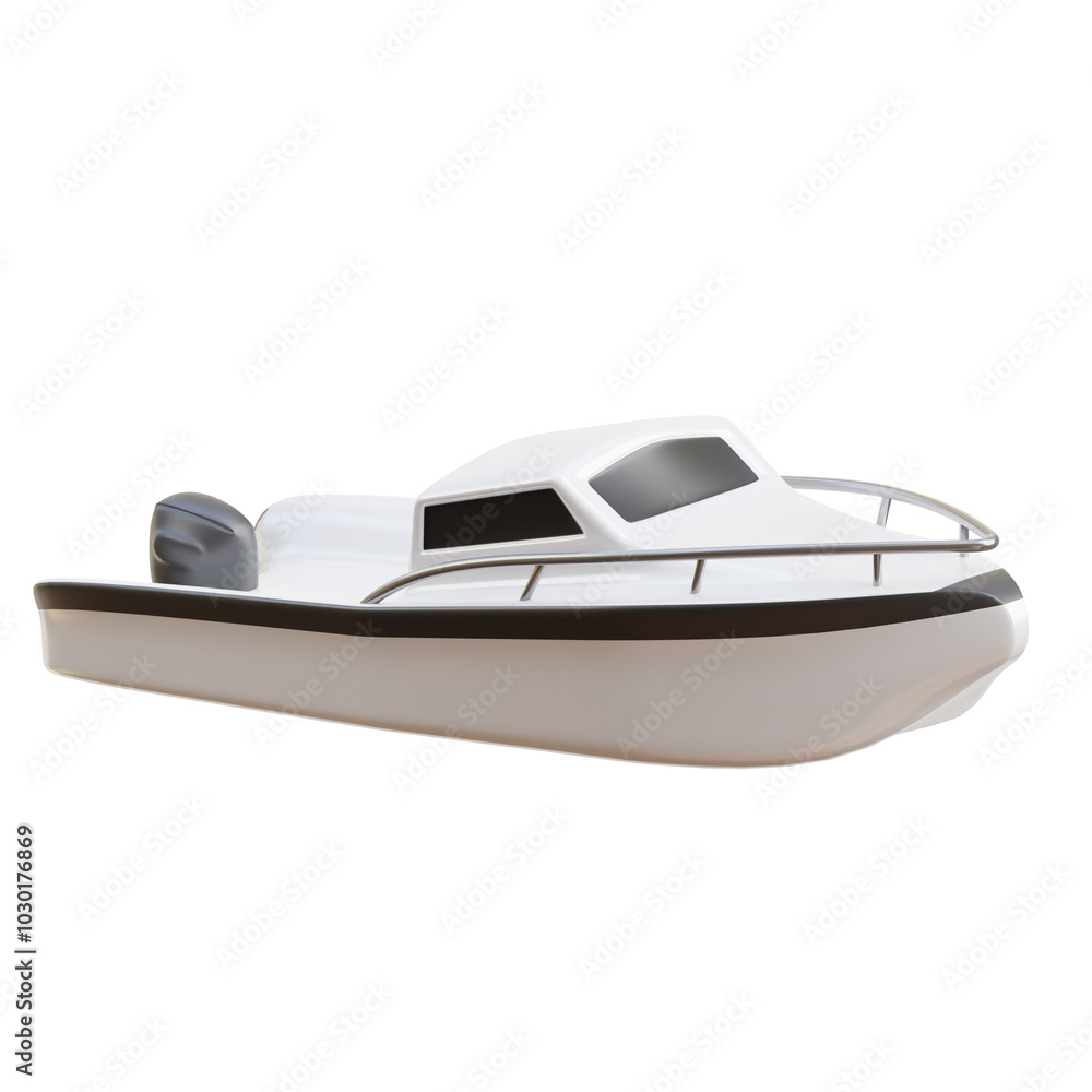 3D Cute Modern Boat Illustration 3D Cute Modern Boat Illustration