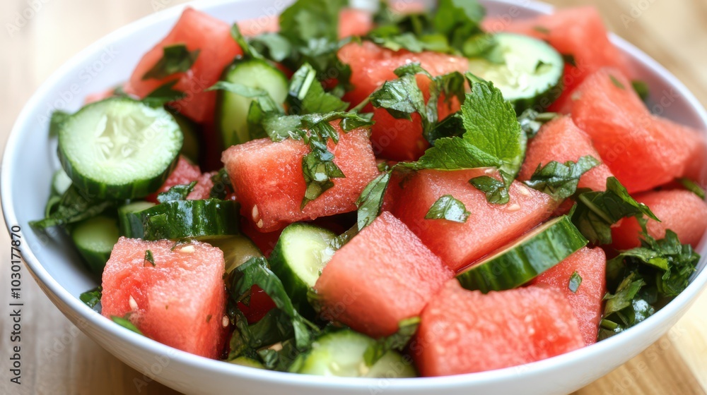 Refreshing Watermelon and Cucumber Salad Perfect for Summer Cuisine Refreshing Watermelon and Cucumber Salad Perfect for Summer Cuisine