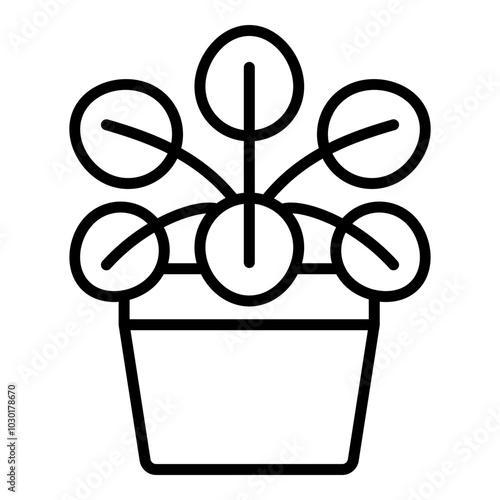 Chinese money plant icon. Vector line icon
