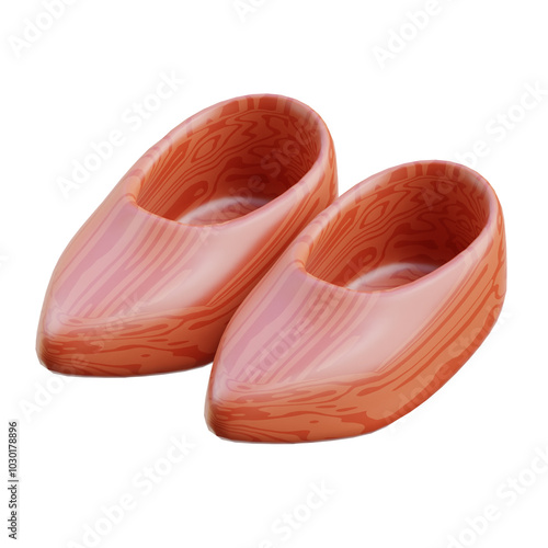 3D Traditional Dutch Wooden Clogs