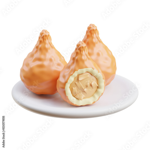 3D Brazilian Coxinha De Galinha Chicken Snack