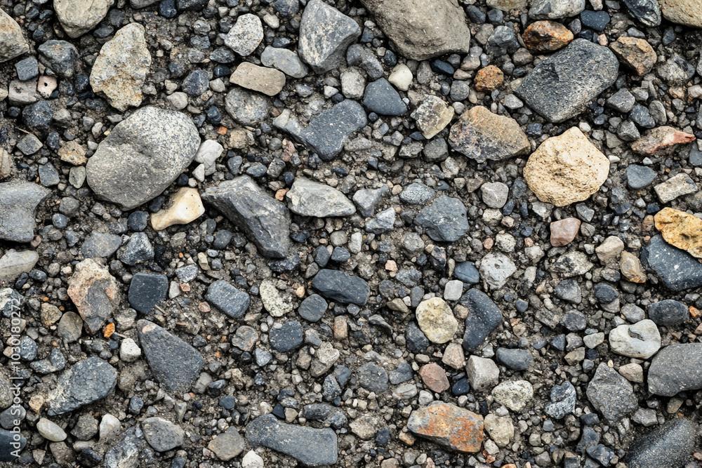 Close-Up of Gravel Road Texture