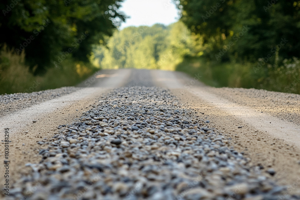 Gravel Road in Rural Forest Landscape Gravel Road in Rural Forest Landscape