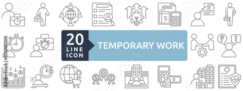 Temporary work icon set