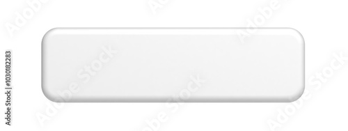 White button. Isolated. Blank. 3d illustration.