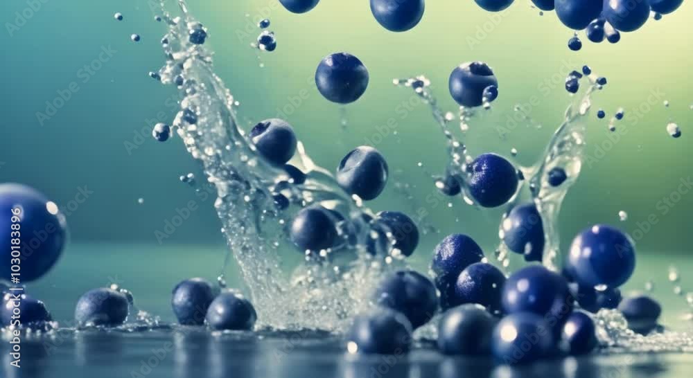 Super Slow Motion of Falling Blueberries in Water Super Slow Motion of Falling Blueberries in Water