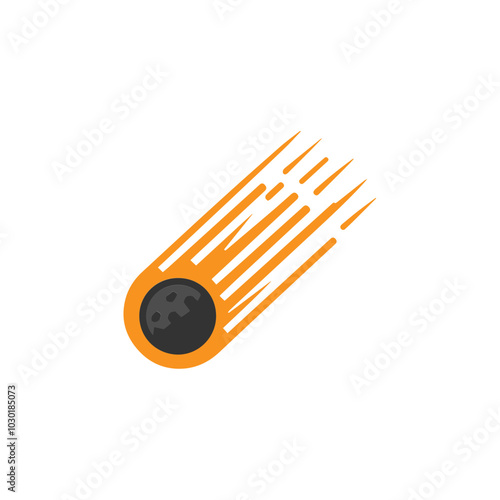 Falling Meteorite with fire tail icon