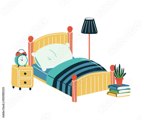 Cute bedroom design with a cozy bed and accessories.
