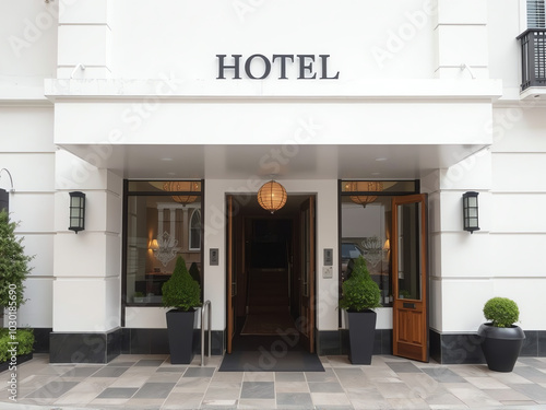 entrance to the hotel